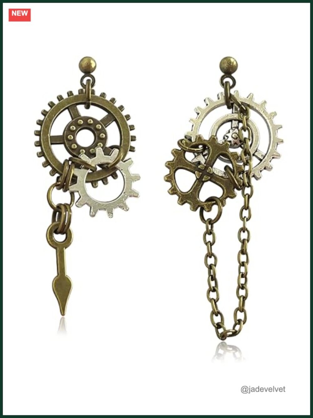 Steampunk Gear Dangle Drop Earrings Alloy Vintage Retro Unbranded